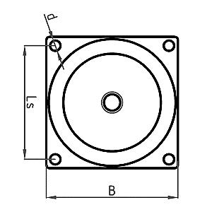 Machinevoet met doorslagbeveiliging Vierkant